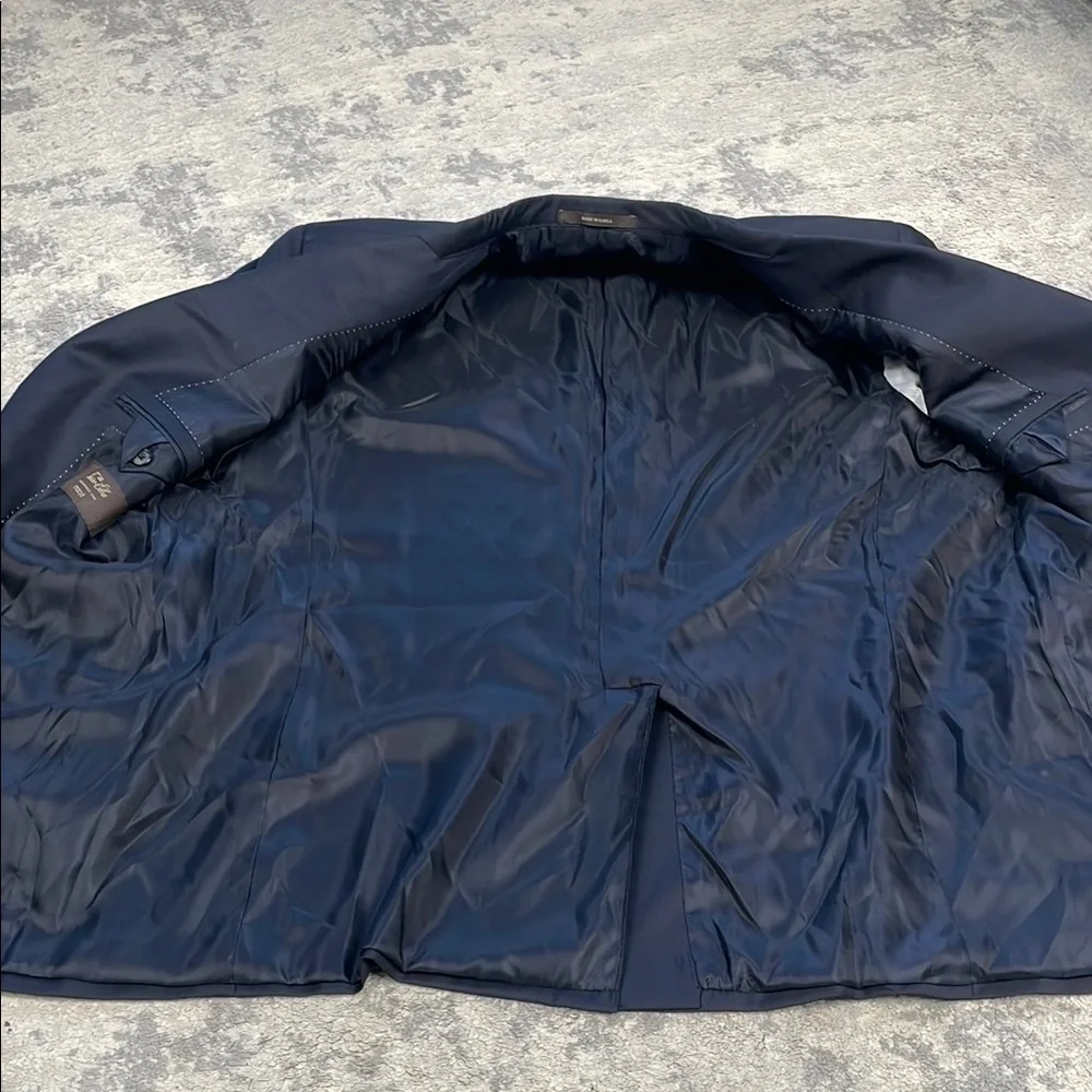 Tasso Elba Navy Blue Wool Blazer Suit Jacket Mens Sz 44R